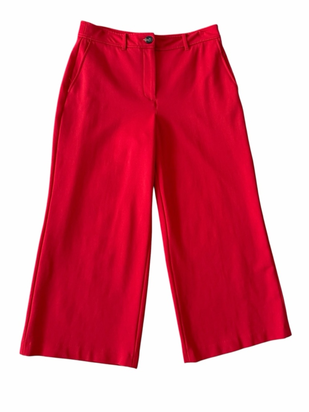 Boden Red Cropped Wide Leg Trousers Pants Size 8P - Picture 2 of 10